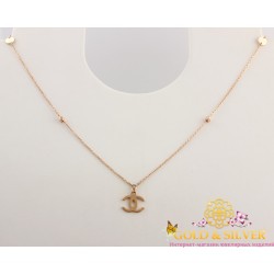 Золоте кольє Шанелька 860480 Gold & Silver, Украина